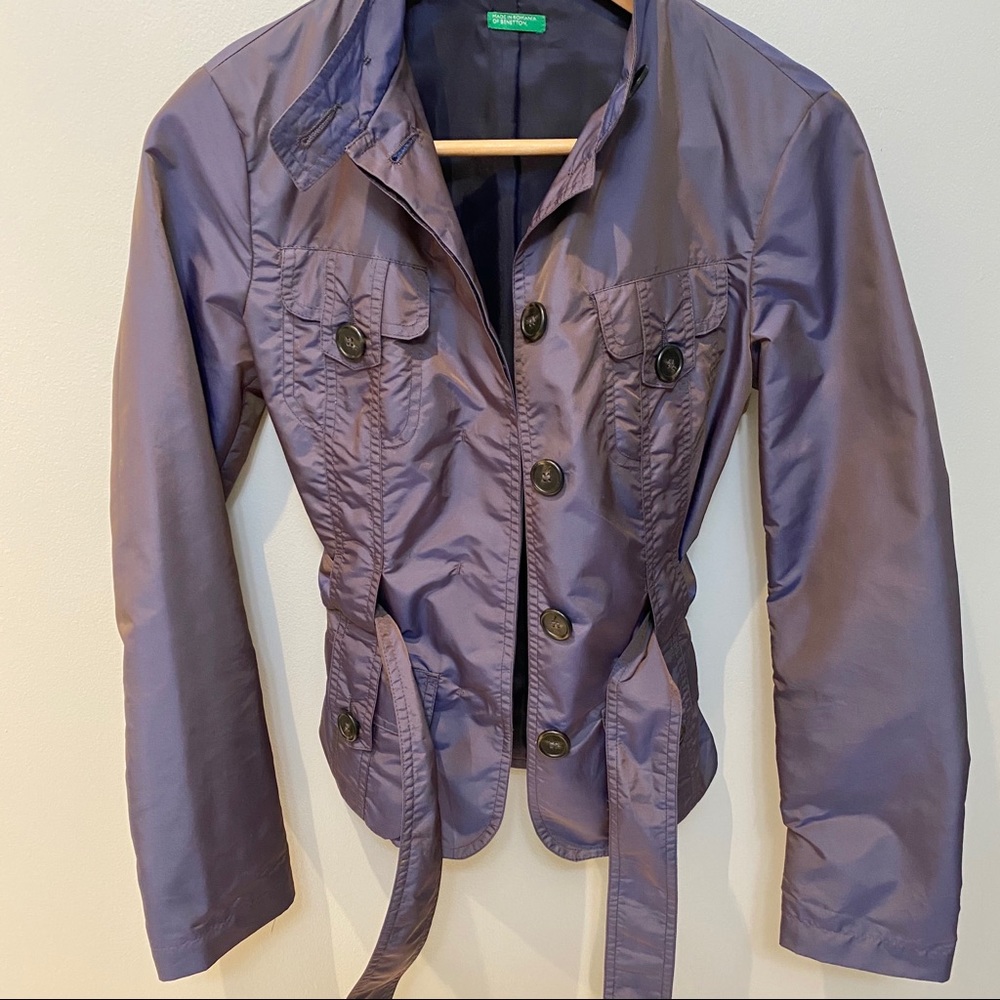 Benetton Purple Iridescent Nylon Jacket - Picture 1 of 9